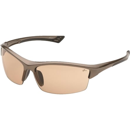 Delta Plus Safety Glasses, Anti-Scratch, Brown Lens, Brown Frame, Half-Frame SG-350LB